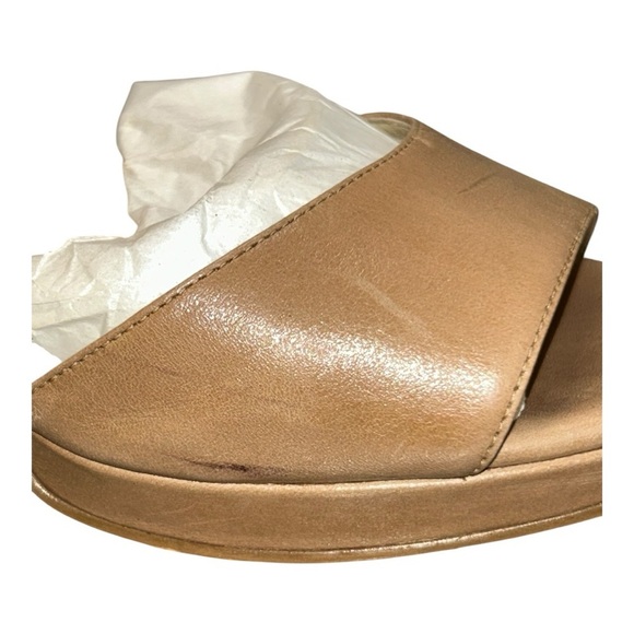 MICHAEL KORS BELLE SANDAL leather Sz 9M Platform Pumps Tan, Brown Women's Heels - Picture 14 of 16